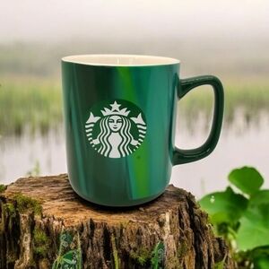 Starbucks 2022 Mug multi green colored vertical brush strokes